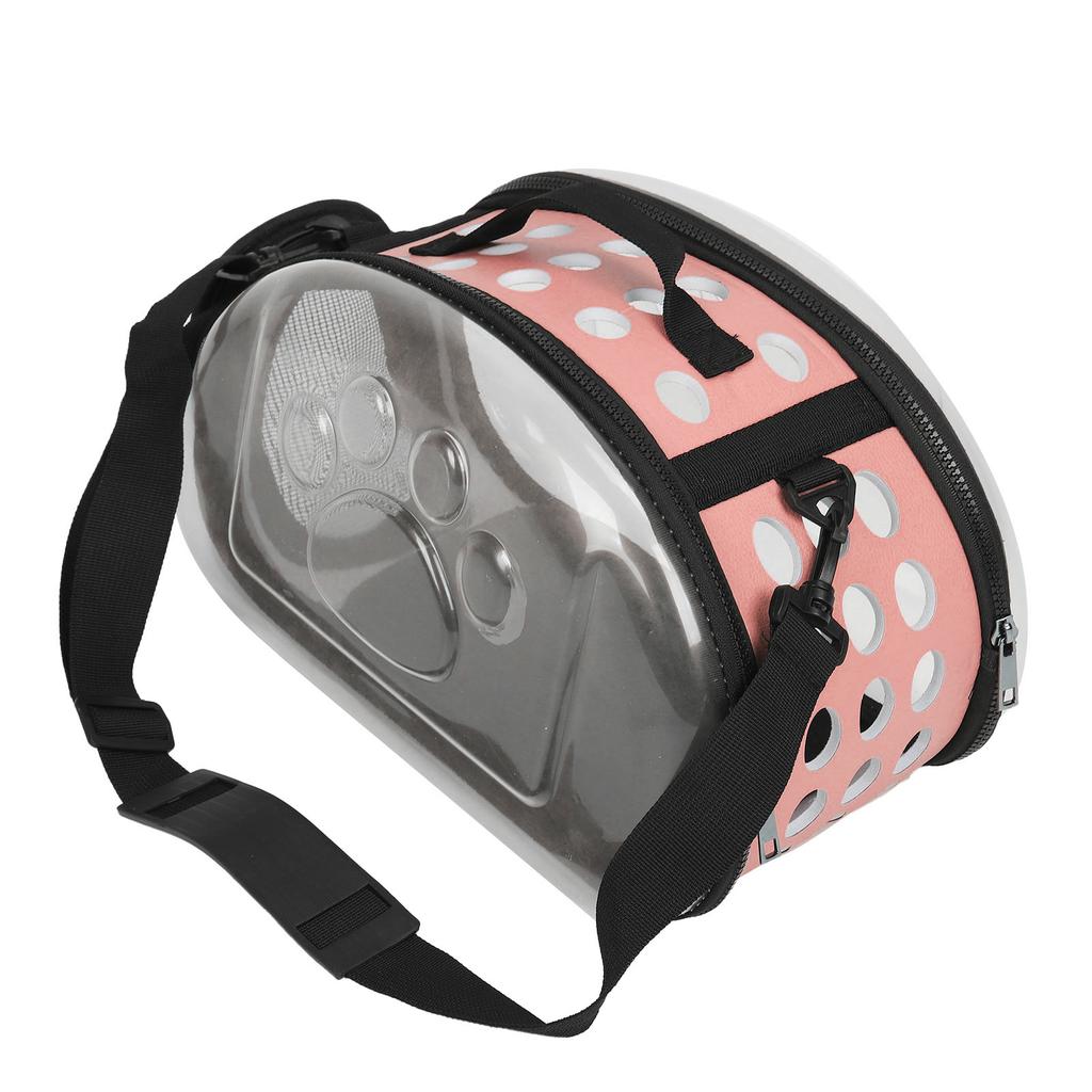 Outdoor Collapsible Pet Carrying Bag Transparent Cat Puppy Carrier Shoulder CagePink S