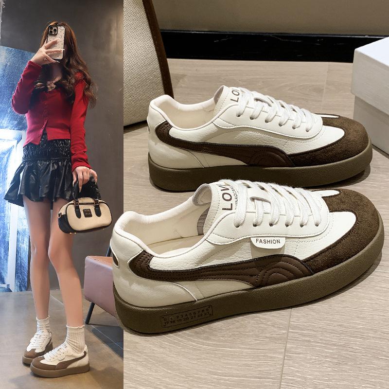 

Women s autumn and winter new thick-soled versatile casual sub-sports little white board shoes women 40 коричневый