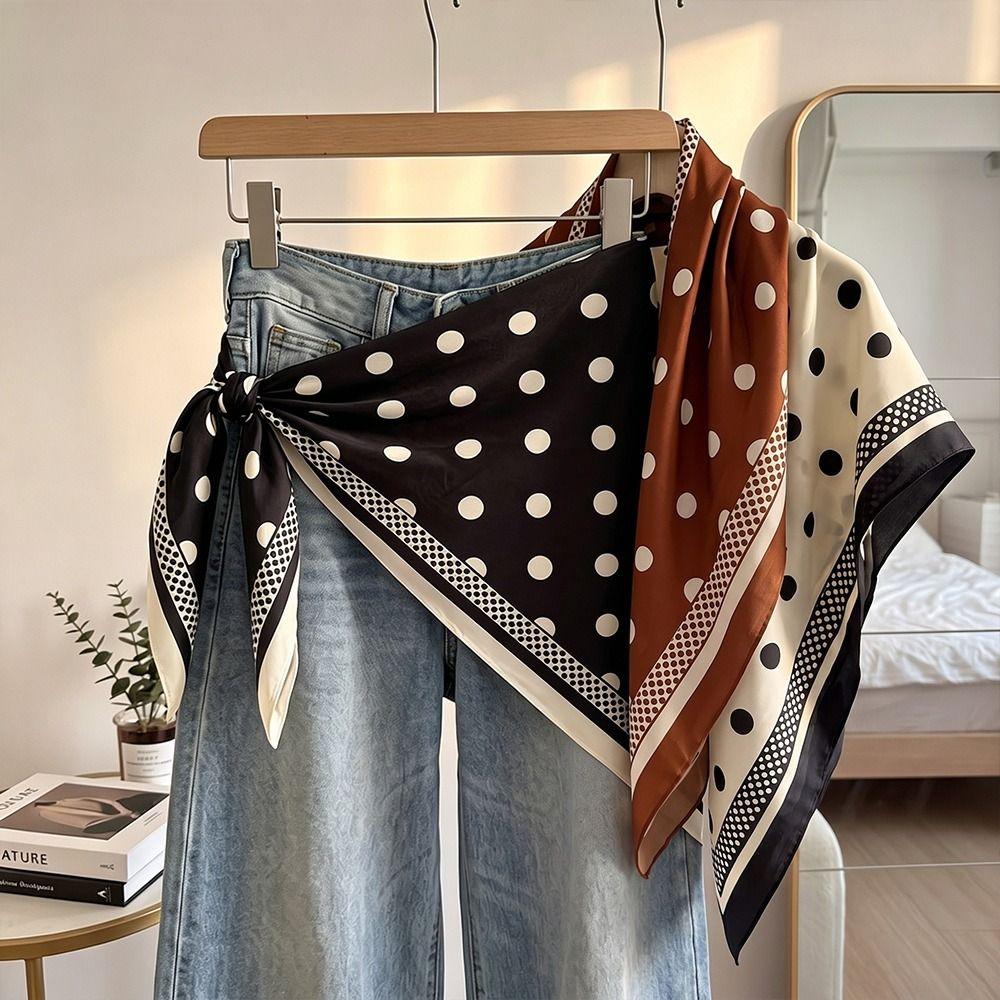 Matching Pants Polka Dot Triangle Scarf Multi-functional Decorative Headscarf New Women's Necktie