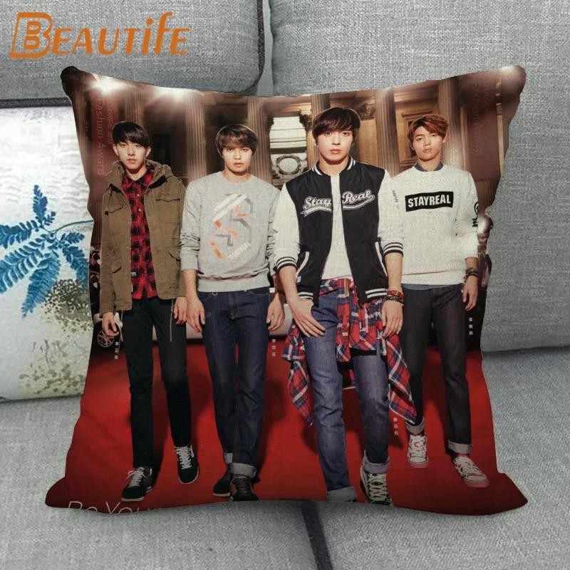 45X45cm CNBLUE KPOP Pillow Cover Square Zipper Cotton Linen Fabric Pillow Cases Bedroom Home Decorative Boys Girls Gift