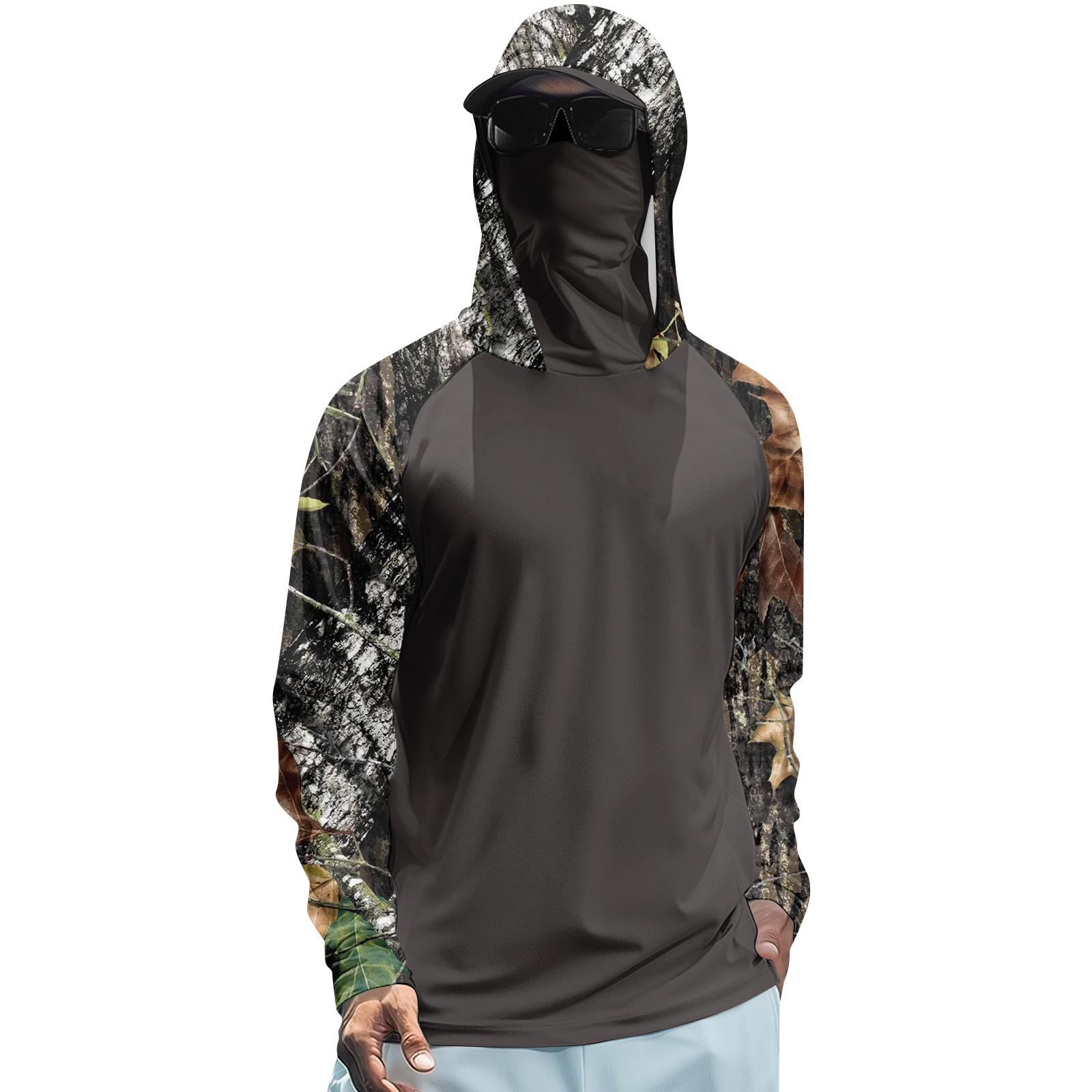 

Men s Summer Branch Pattern Quick Dry Long Sleeve T Shirt Sun Protection Hoodie Outdoor Fishing Fitness Sports Top Lightweight Breathable M