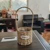 Grass Weaving Storage Basket Hand-held Gift Basket Home Decoration Flower Basket  Festival