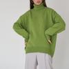 Autumn/Winter 2024 Solid Color High-Neck Casual Loose Knit Sweater