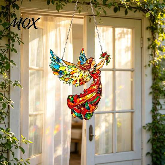Modern Acrylic Prism Art Sun Catchers for Windows, Stained Glass Style Rainbow Maker Hanging Decorative Window Ornaments, Colorful Pendants