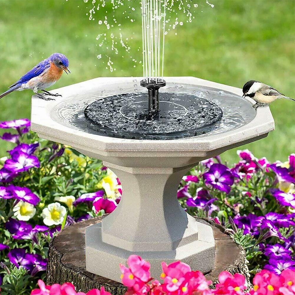 1W Floating Solar Powered Water Fountain Pump Lift 35-50CM Free Standing Floating Birdbath Water Pumps for Water Feature Outdoor