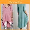 Premium Women Tunic Top T-shirt With Button Front And Irregular Hem For Effortless Style