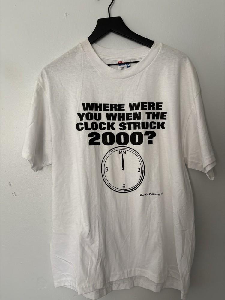 Vintage Millennium 2000 Shirt Mens Large New Years Y2K Clock Technology Tee NYC Unisex T-Shirt XXXXL