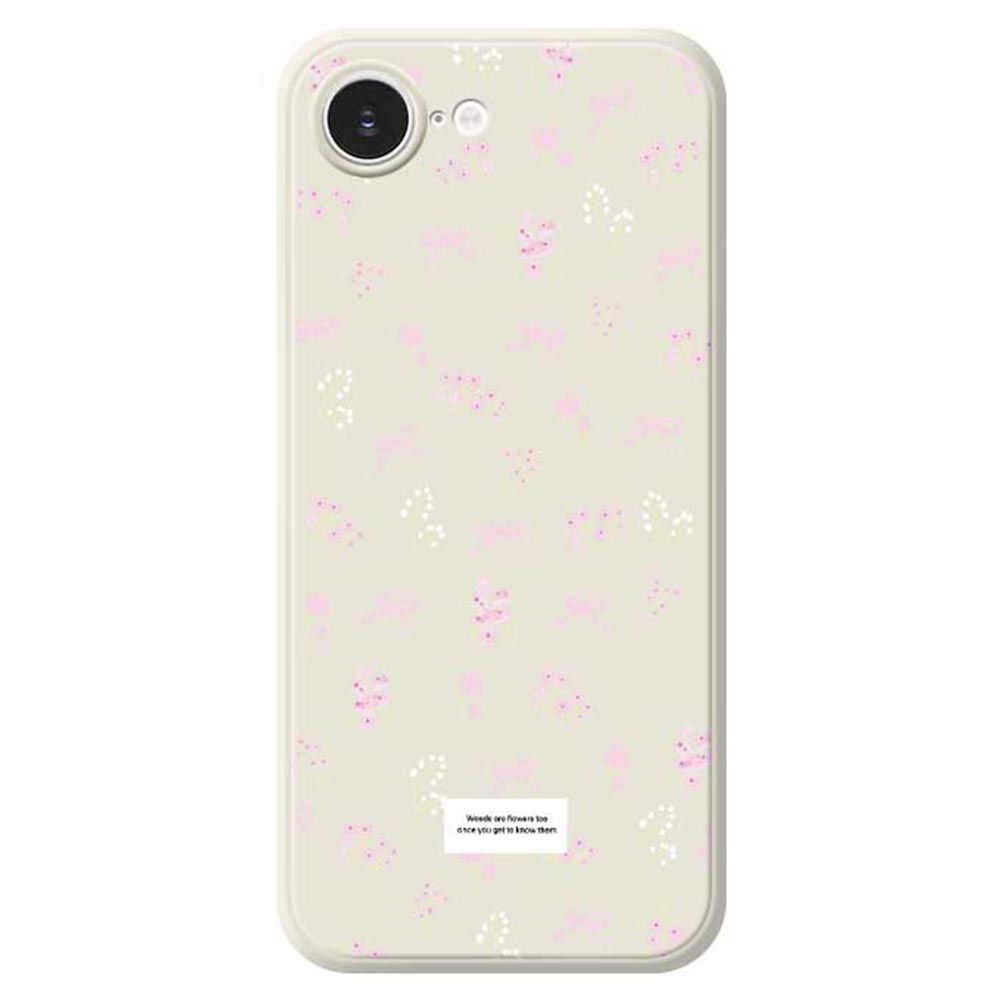 For iPhone 16e Case Cute Floral Pattern Printing Straight Edge TPU Phone Back Cover