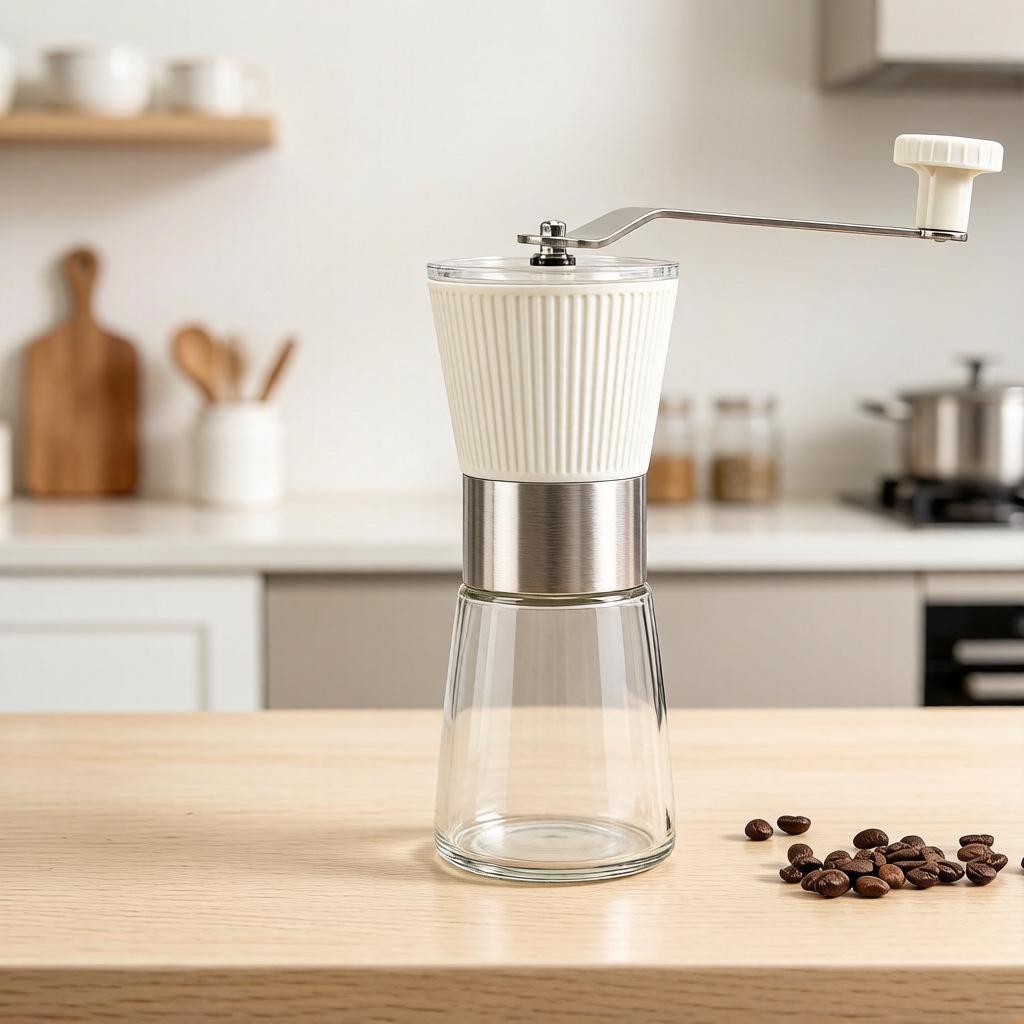 Portable Hand-Crank Coffee Bean Grinder