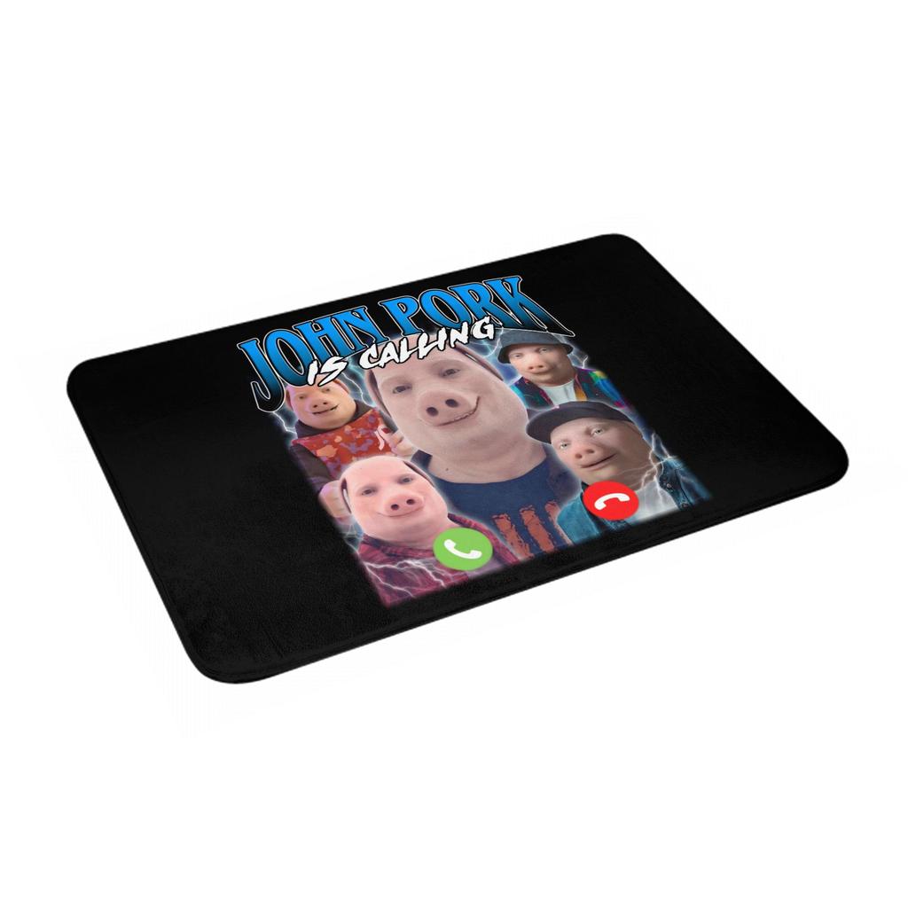 John Pork Is Calling Funny Doormat Non-Slip Kitchen Bath Mat Bedroom Balcony Door Floor Entrance Carpet Rug