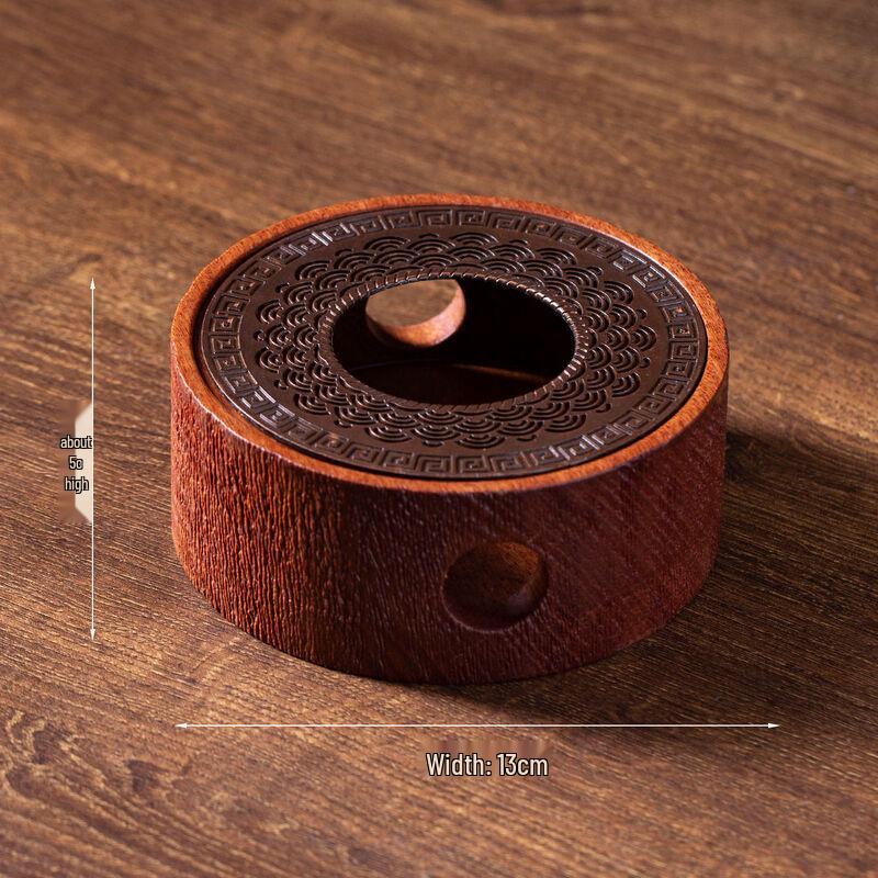 Chauffe-thé bougie cylindrique en bois massif