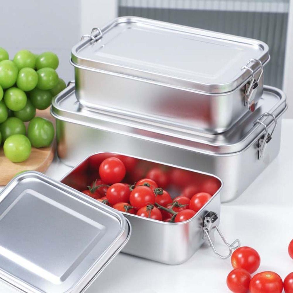 Separated 304 Stainless Steel Lunch Box Removable Partitions Fresh-keeping Box  Canteen