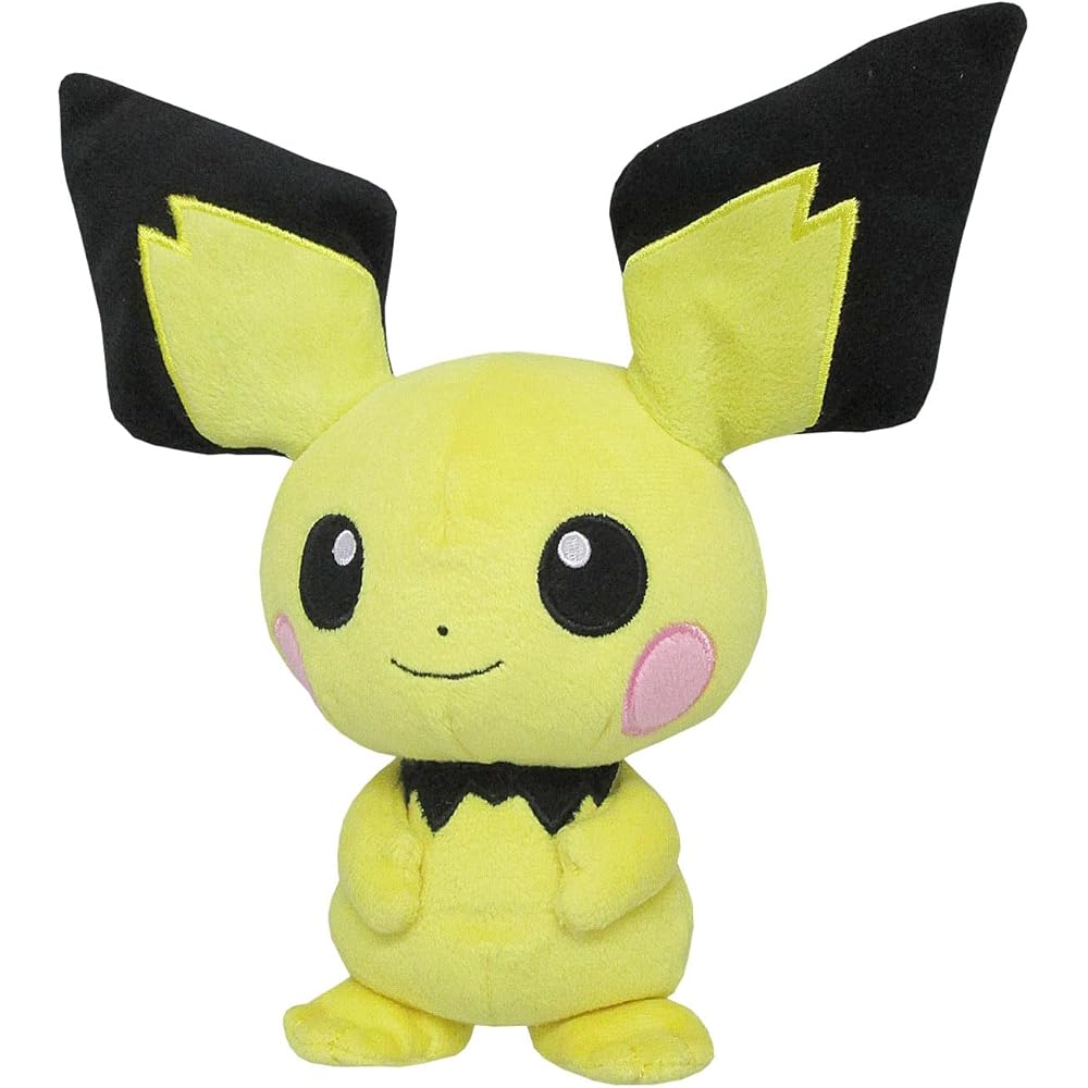 Sanei Boeki Pokmon All Star Collection Pichu Plush Toy 19x9x21cm Soft Stuffed Animal