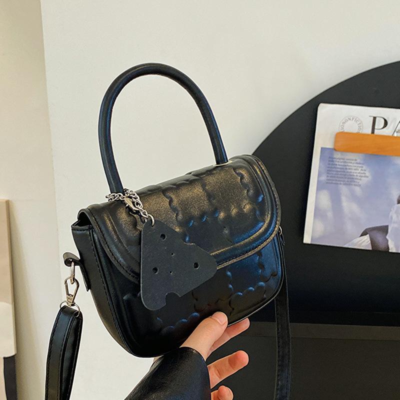 

2024 літня нова сумка жіноча нішевого дизайну модна сумка через плече месенджер високоякісна текстура м якої шкіри маленька квадратна сумка чорний