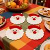 Christmas Santa Claus Crochet Coasters Handmade Drink Coasters for Holiday Table Setting and Home Decor