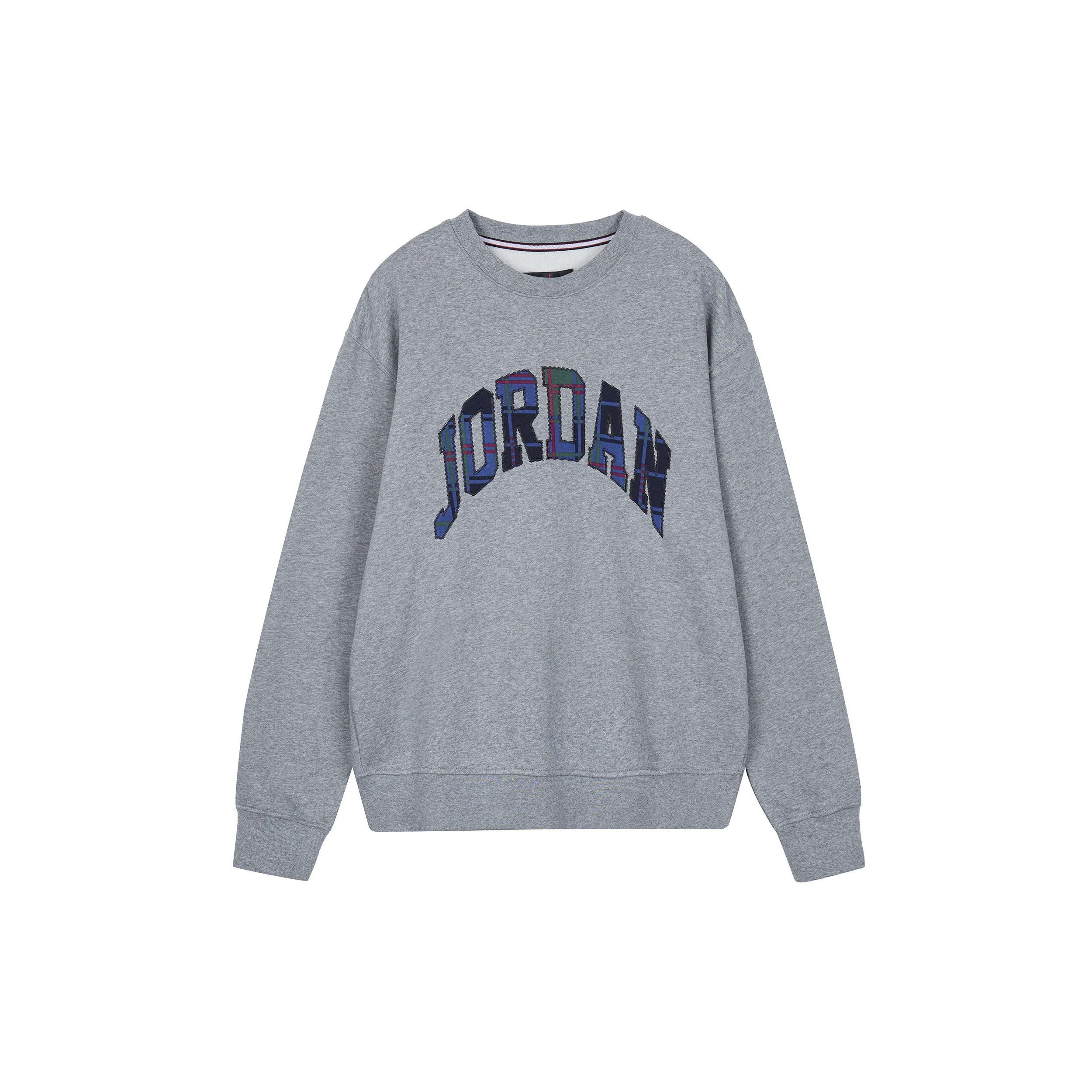 Air Jordan Holiday Fleece Crew Sweatshirt Grey Men s DV1576-091 XXXL