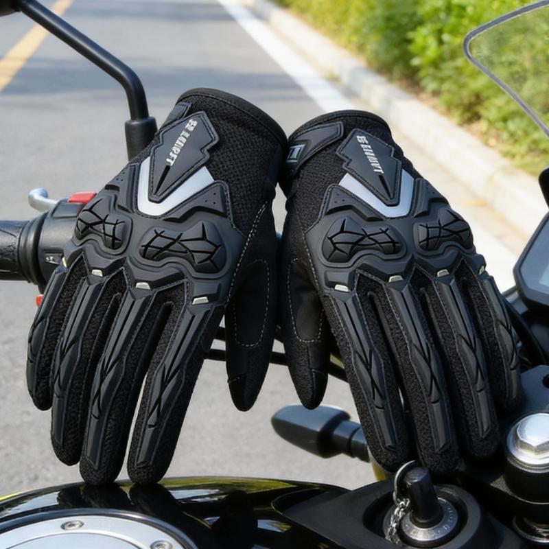 RS01 Summer Motorcycle Gloves – Men’s & Women’s Breathable Mesh Full-Finger Anti-Slip Impact Protection for Riding