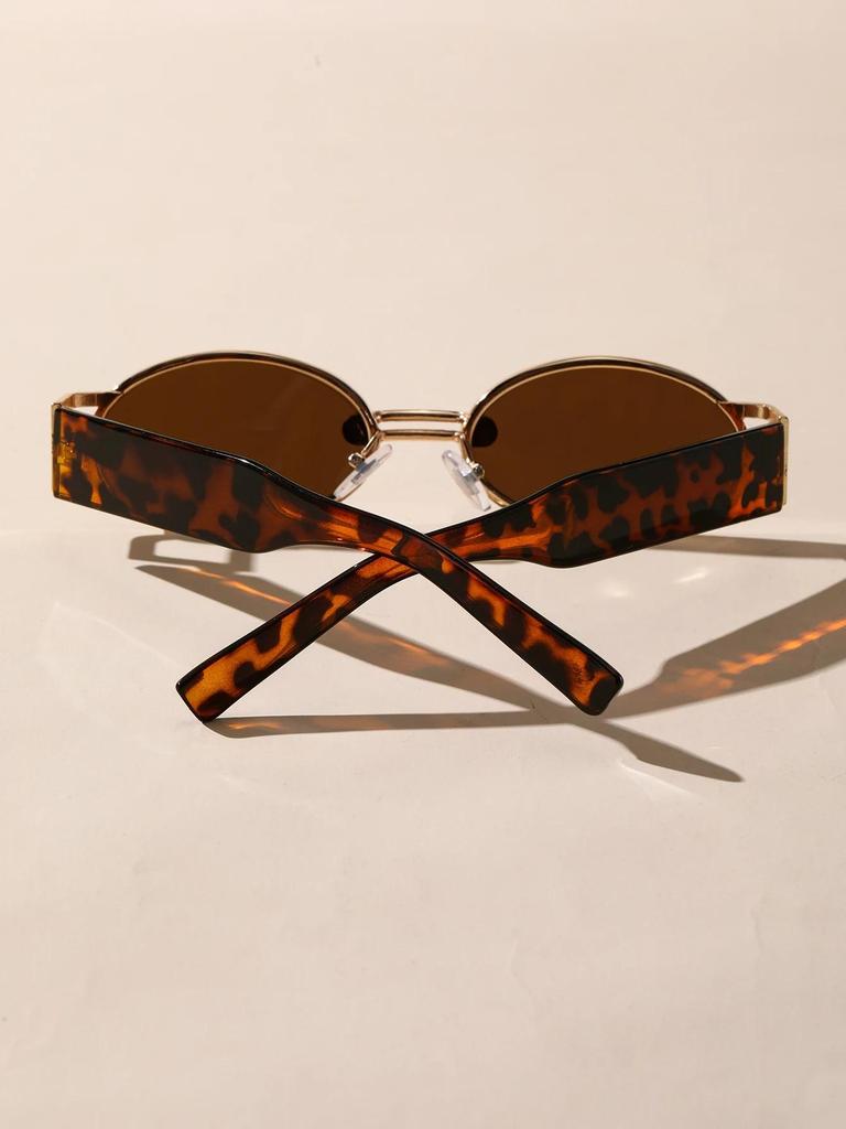 New Retro Metal Frame Elliptical Frame Trendy Street Photo Sunglasses for Men and Women's Outdoor Travel Sunshades UV400
