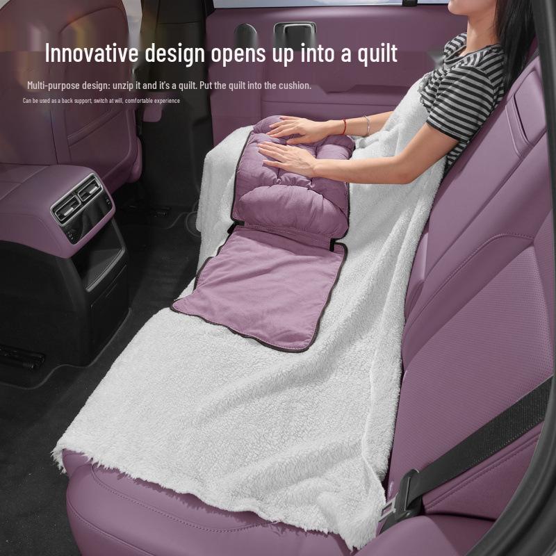 Xiaomi SU7 Winter Flannel Lumbar Pillow & Blanket: Foldable, Comfortable, Ideal for Car Use