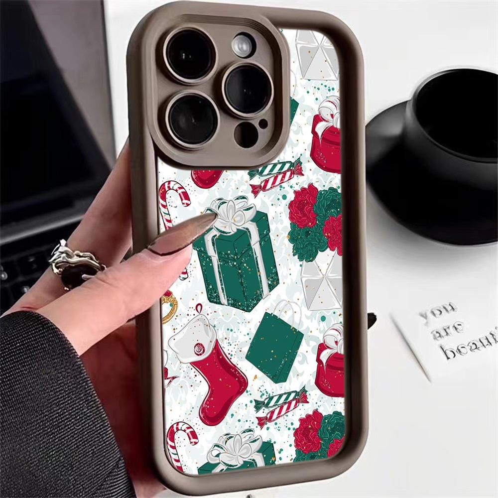 N115 Merry Christmas desig Šťastný Nový Rok Soft Angel Eyes Pouzdra na telefon Samsung S23 S24 Ultra S21 A54 A34 A13 A14 A06 A24 Realme 12 Shockproof Cover