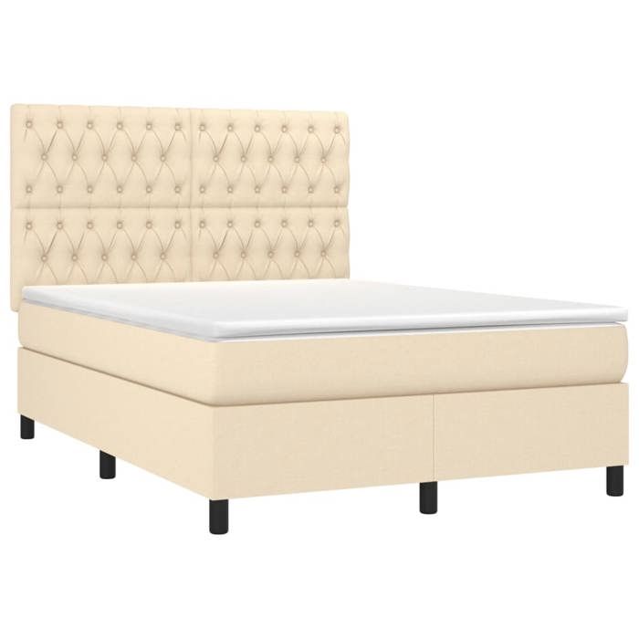 VidaXL Sommier à Lattes de Lit avec Matelas et LED, Lit Rembourré, Lit Double, Lit Adulte de Chambre à Coucher Intérieur, 3135122
