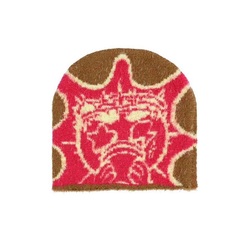 Europäischer und amerikanischer Trend Y2K-Mode multifunktionale Cartoon-Muster Jacquard Herbst und Winter warme Strickmütze