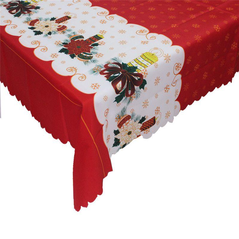 Fashionable Christmas Tablecloth Rectangular Polyester Holiday Home Decoration 150x180cm