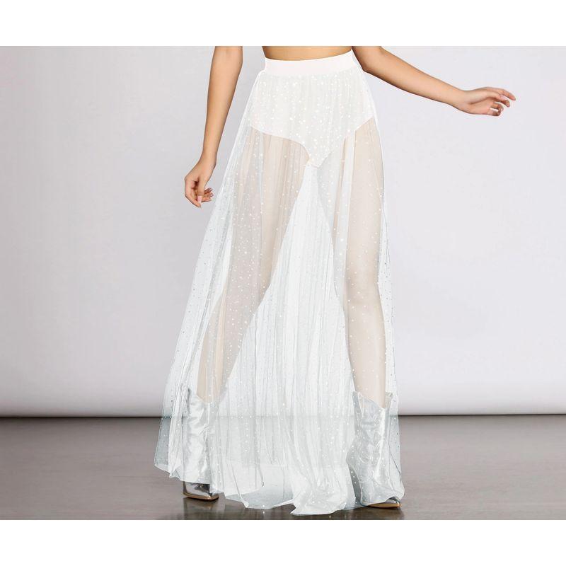 

Solid Color Sequin Wrapped Hip Skirt Solid Sequined High Waist Sheath Skirt for Women White XL