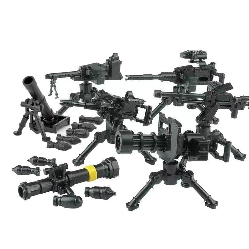 WWII Military Jeeped Car Vehicles Building Block Soldier Army Figure Weapons Heavy Machine Gun Gatling NSV Accessories Toys  Playsets K037