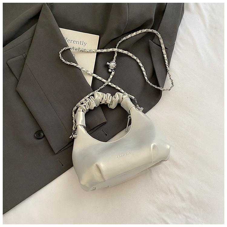 Folded Portable Small Bag Women's Summer New Dumpling Bag Versatile Chain Commuter Shoulder Messenger Bag