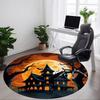 1pc Haunted House Moonlit Night Office Round Area Rug, Under Office Chairs Bedroom Living Room Home Decor, Room Deco, Available in Various Sizes