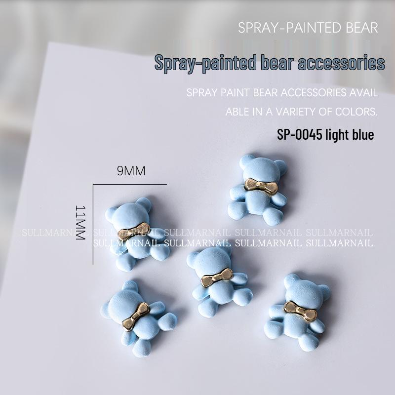 

Милые 3D Мишки Бантики Аксессуары для Нейл-арта: 5 шт. мультяшные животные, аэрозольная краска, украшения