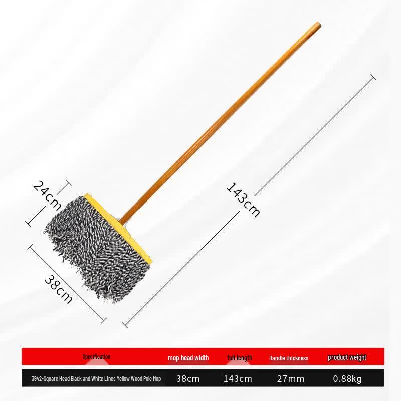 Classic Absorbent Cotton Mop with Wooden Handle