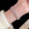 Rhinestone Pearl Multi-layer Open Bangle: Elegant Autumn-Winter Fashion Bracelet for Women