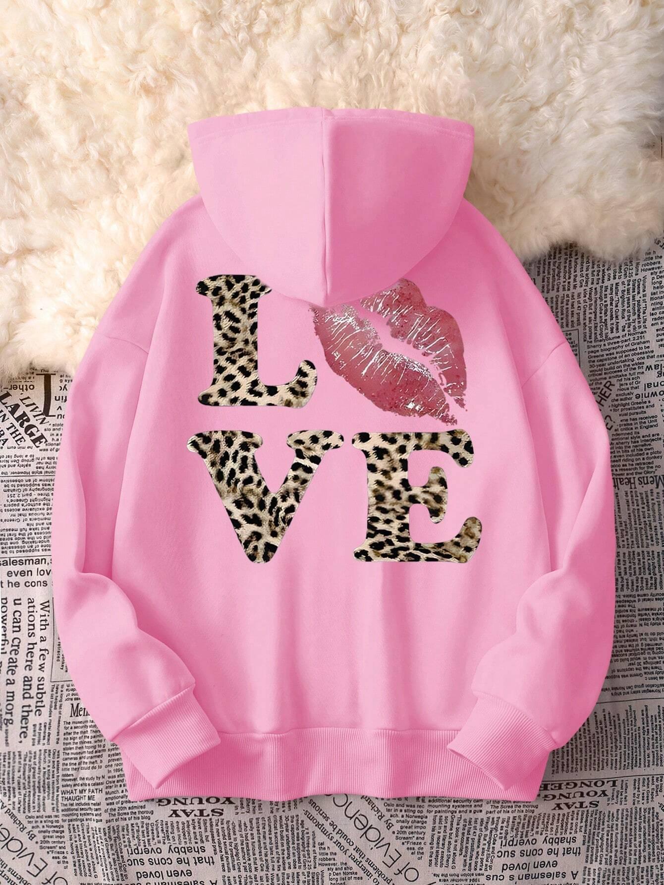 

Любовь и Губы Принт Толстовка с Капюшоном Женская Свободная Модная Уличная Винтажная Повседневная Унисекс С Длинным Рукавом Пуловер Оверсайз Топ 3XL