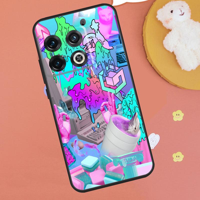 Vaporwave Aesthetic Trippy Case For OnePlus 15 10T 10R 12R 13R 13T 11 12 13 OnePlus Nord 5 CE 2 3 4 Lite N20 N30 Funda