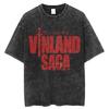 Maglietta Manga Vinland Saga Uomo Donna Cotone Lavato Vintage Oversize Estiva Manica Corta Streetwear Casual Grafica Tee Abbigliamento