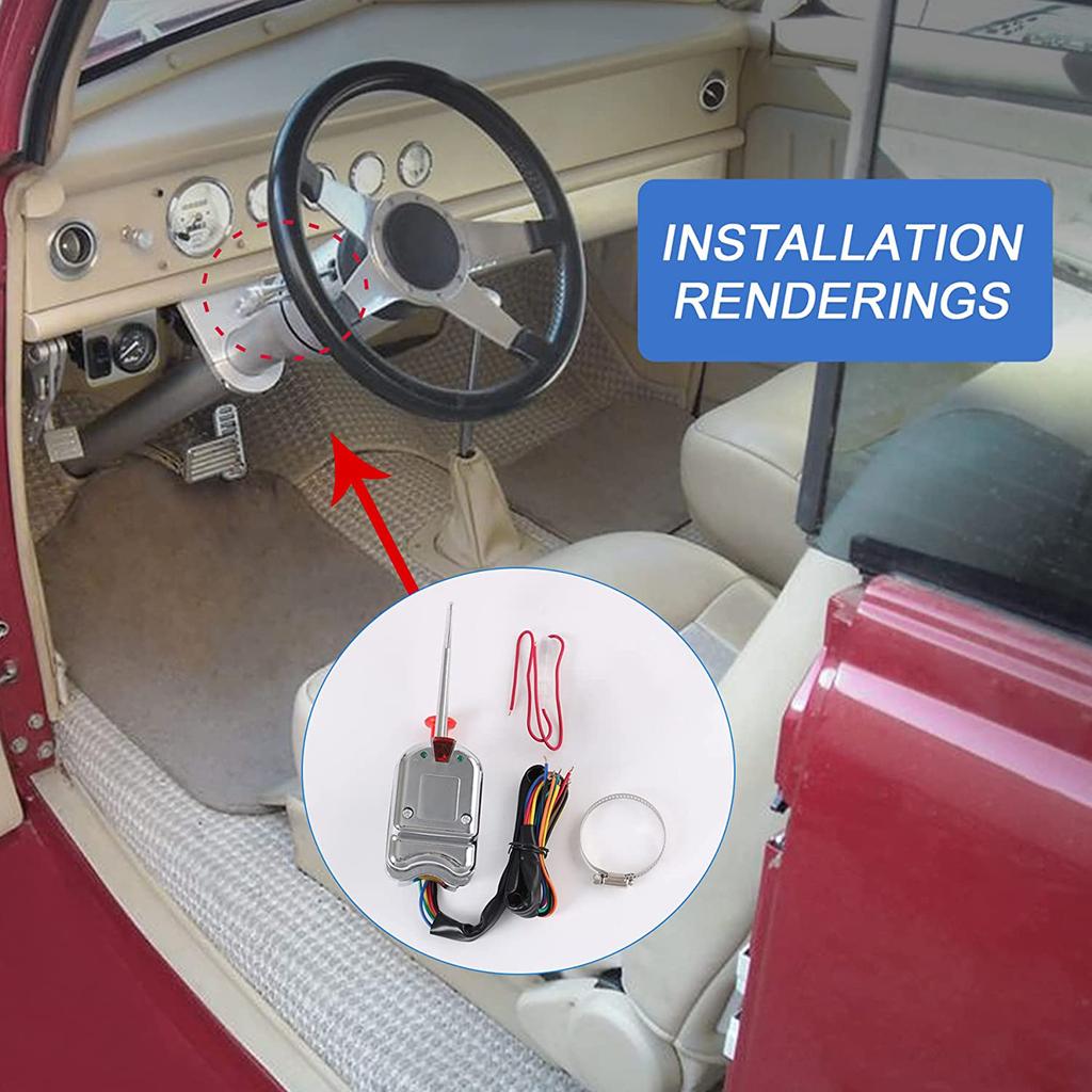 12V Universal Street Hot Rod Chrome Turn Signal Switch Heavy Duty Vintage Car Truck Street Rod Dunes Buggies Sand Rail