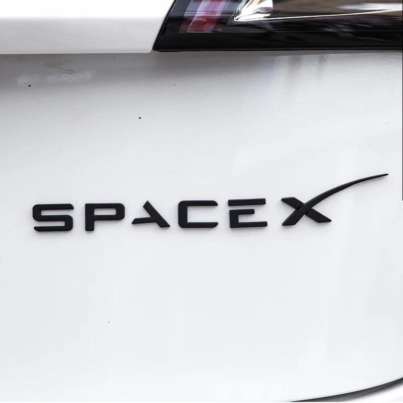 SpaceX Letters Sticker for Tesla Model 3 X Y S Tail Letter Label Emblem Car Accessories Stickers Logo Emblems Zinc Alloy SPACEX
