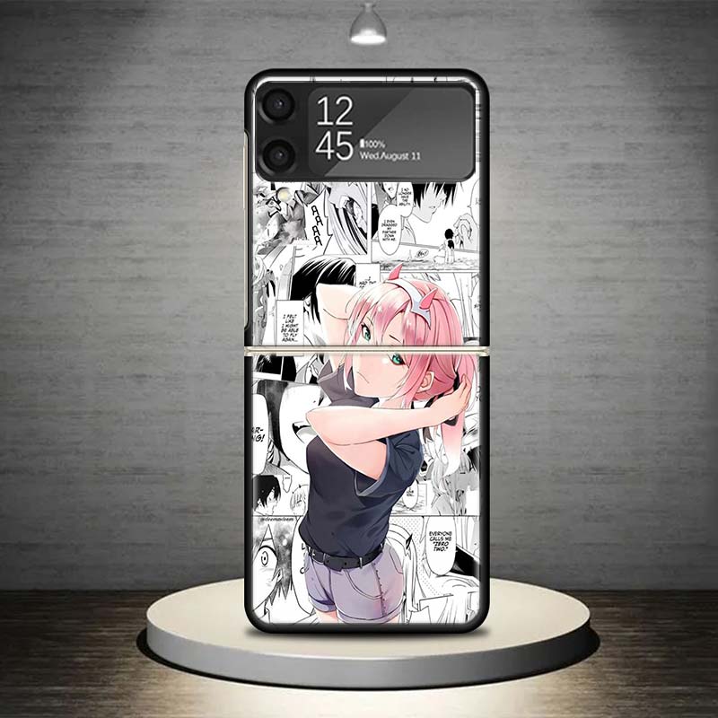 Darling In The FranXX Anime Phone Case For Samsung Galaxy Z Flip 7 6 5 4 3 5G Shockproof Cover Z Flip7 Flip6 ZFlip5 Flip3 Flip4