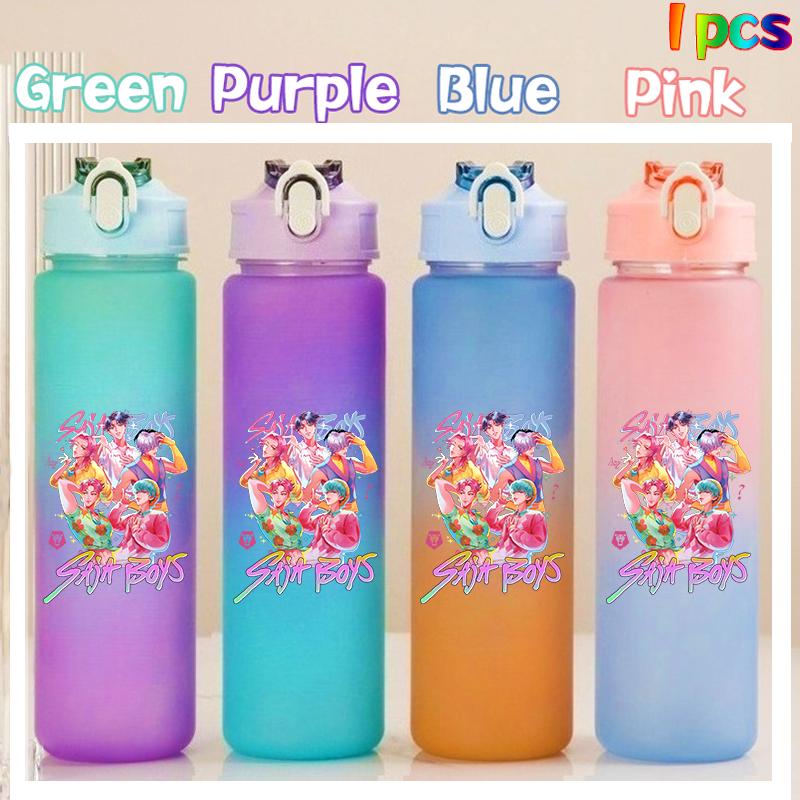 750ML KPop Demon Hunters HUNTR/X Rumi Mira Zoey Jinu Colore Degradé Tazza Acqua Bambino Borraccia con Cannuccia Saja Ragazzi Tigre Regalo