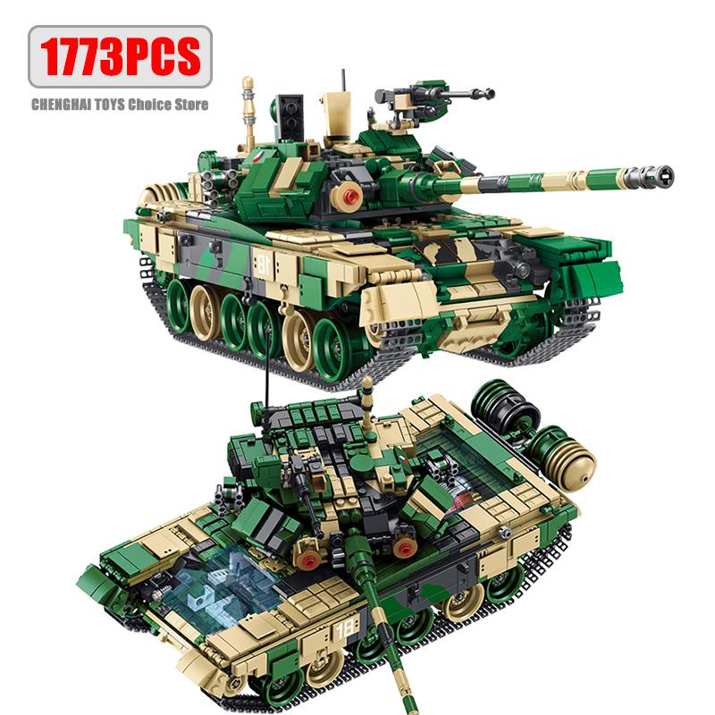 Ensemble de construction de chars de combat principaux Merkava MK4 de la Seconde Guerre mondiale - Briques de construction - Modèle réduit d'arme militaire - Jouet pour enfants - Cadeau pour garçons