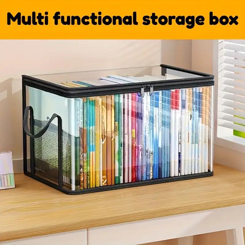 5pc Large Transparent Storage Boxes with Flip Lid with Black Frame Cabinet Organization and Storage Storage Bins Organization