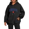 Hoodie mit tiefen Schultern und Ärmeln im Y2K-Stil, trendiger Fleecepullover mit Buchstaben-Liebes-Print für Herren und Damen