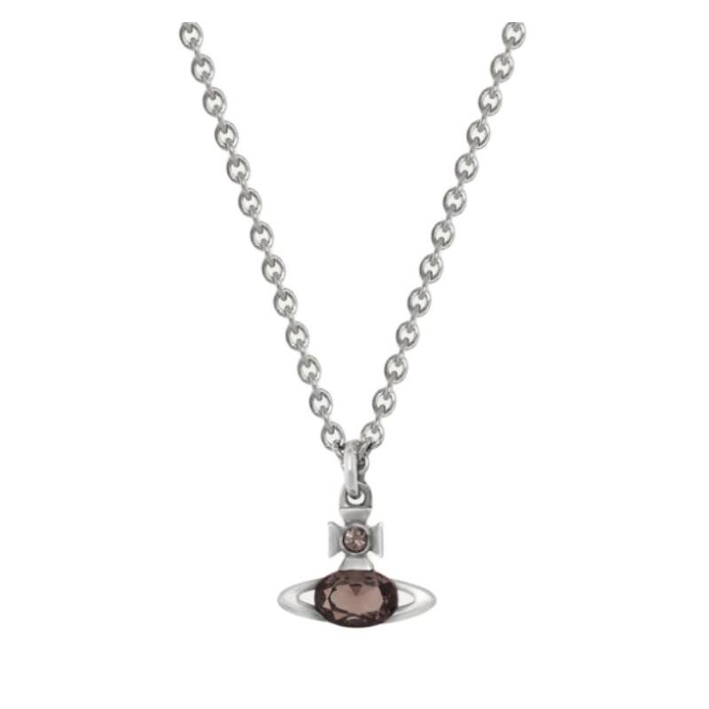 Vivienne Westwood Brand logo design brass necklace men s silver 630203DL-02Q138 серебряный