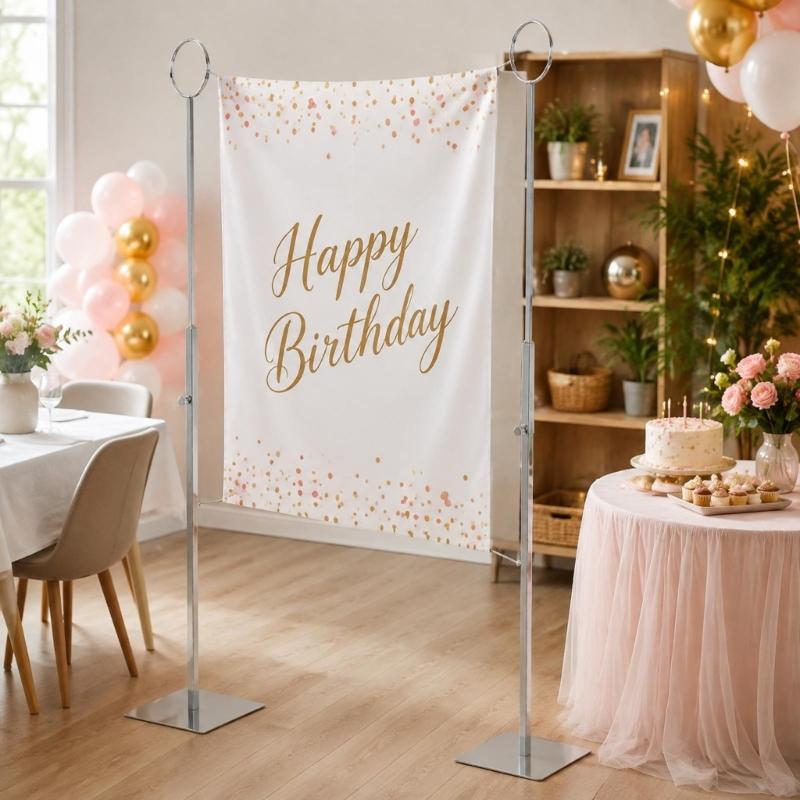 Independent Party Display Stands with Height-Control Posts for Birthday, Anniversary, and Holiday Table Arrangements