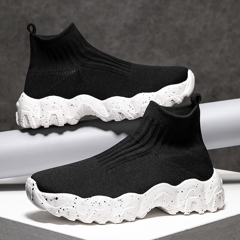 

Летняя мужская обувь, кроссовки, мужская легкая прогулочная обувь с мягкой подошвой, роскошные дышащие повседневные носки, черные мужские лоферы