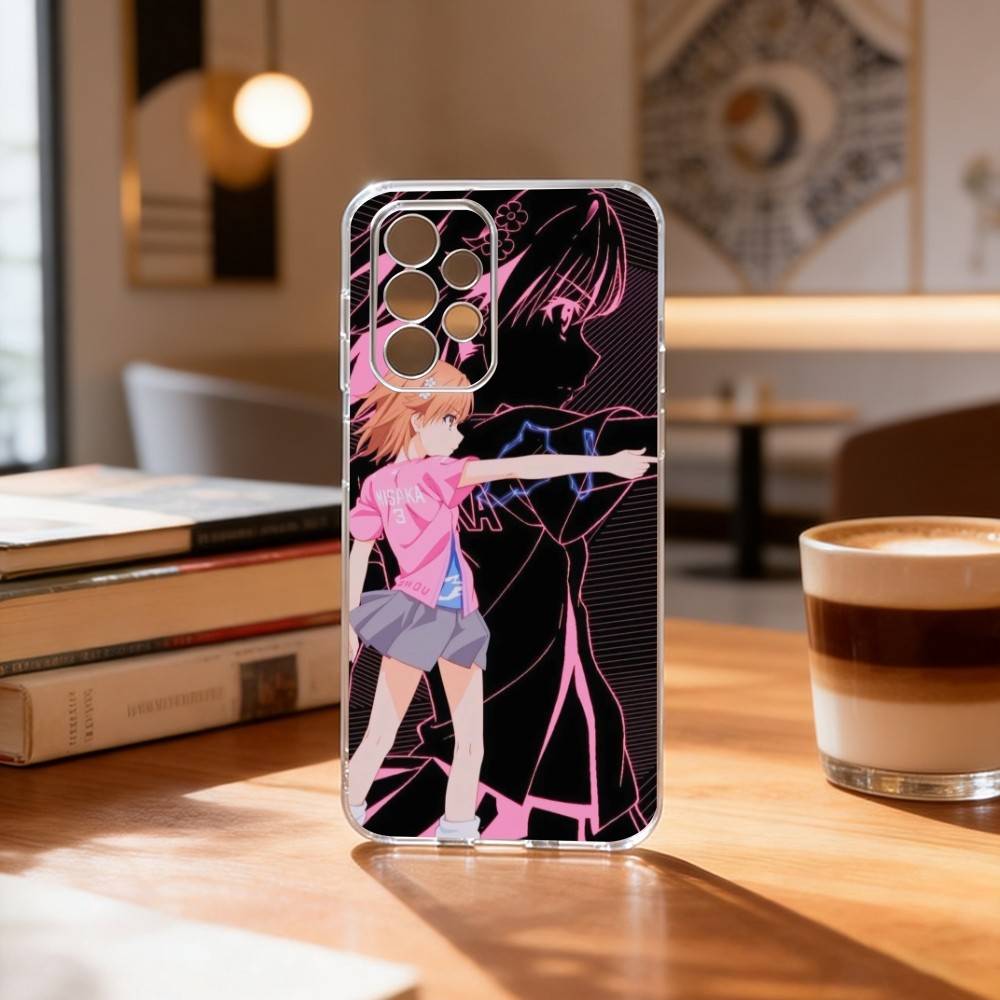 Misaka Mikoto Railgun Electric Warning PhoneCase Transparent Silicone Soft For Samsung S25,S24,S21,S22,S23,S30,Ultra,S20,Plus,Fe