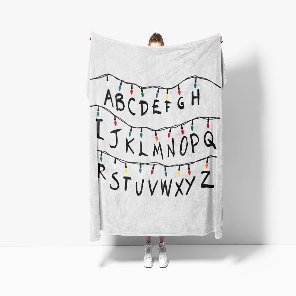 SSStranger Things Alfabēta Flaneļa Pleds, Gultas