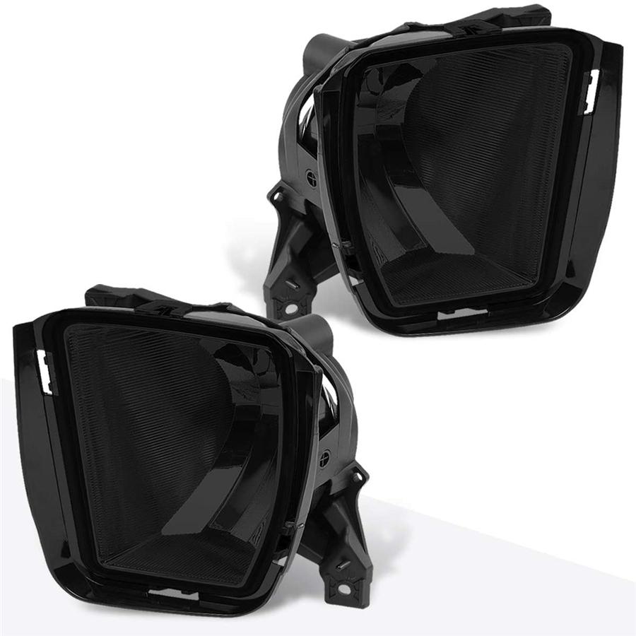 Fits 13-18 Dodge RAM 1500 Pickup Truck Smoked Bumper Fog Light Lamps with Bulbs
